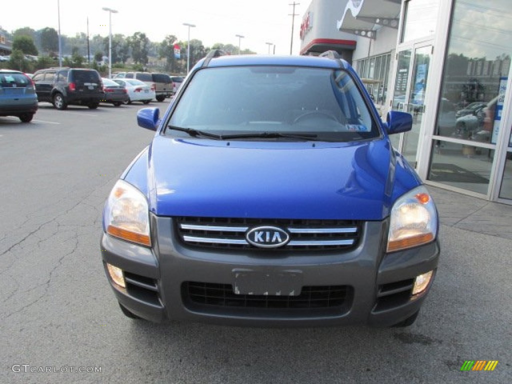 2008 Sportage LX V6 - Smart Blue Metallic / Black photo #4