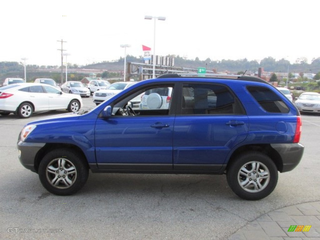 2008 Sportage LX V6 - Smart Blue Metallic / Black photo #5