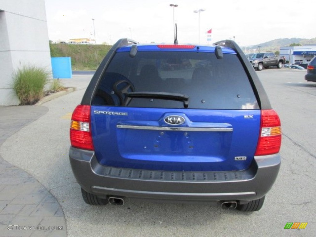 2008 Sportage LX V6 - Smart Blue Metallic / Black photo #6
