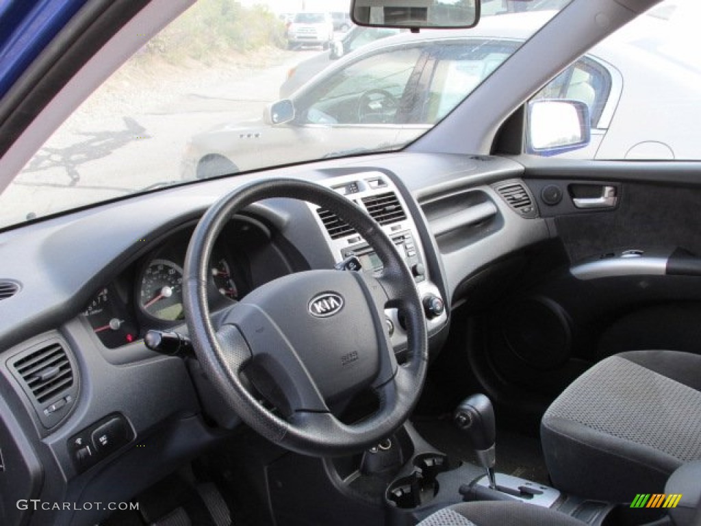 2008 Sportage LX V6 - Smart Blue Metallic / Black photo #9
