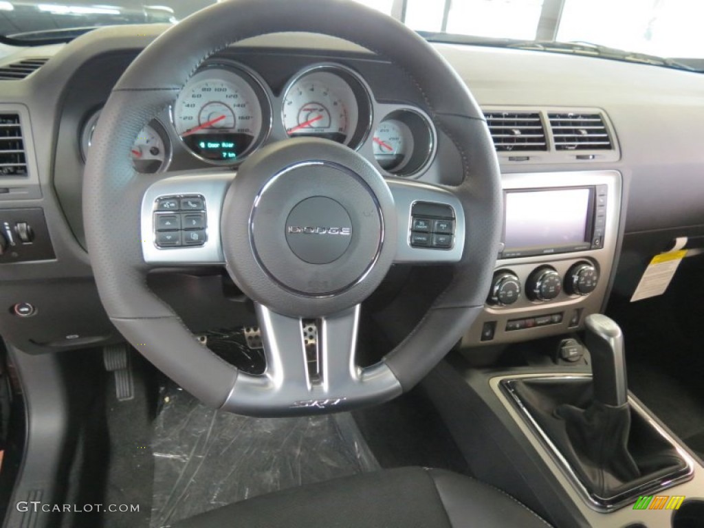 2014 Dodge Challenger SRT8 392 Dark Slate Gray Steering Wheel Photo #86402615