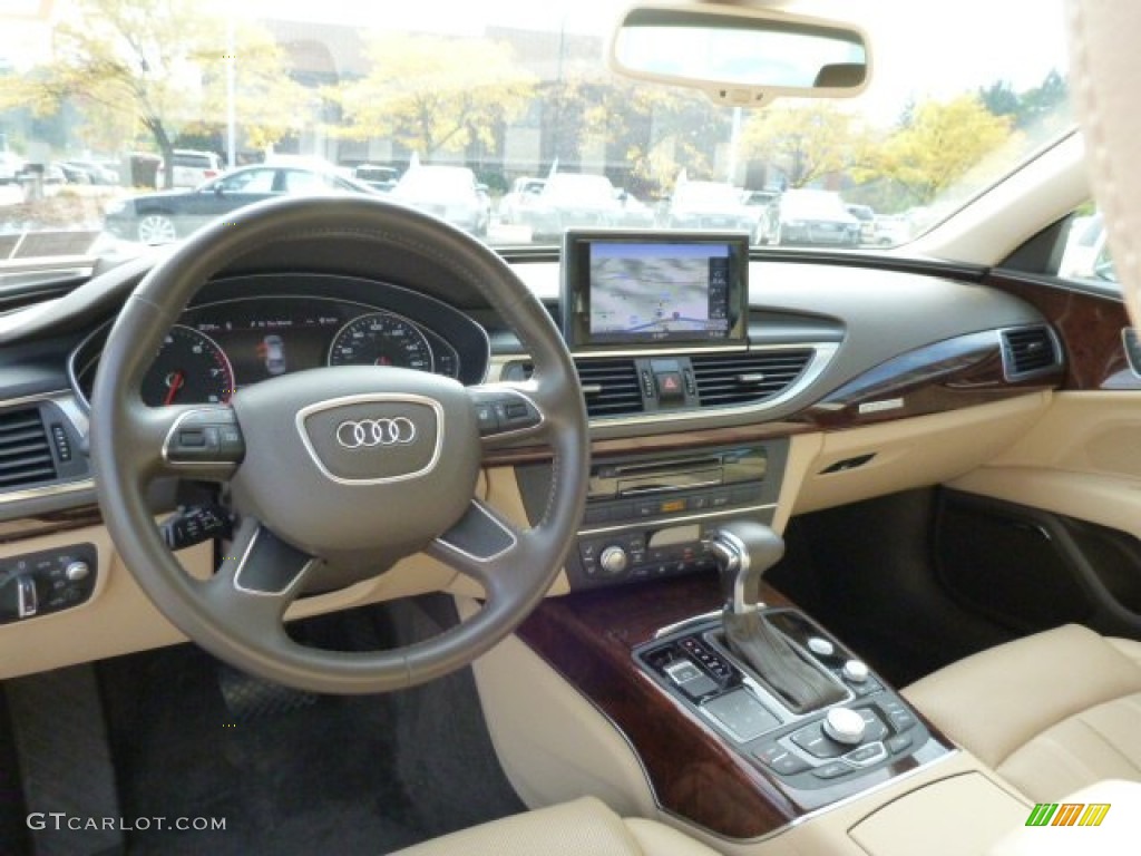 Velvet Beige Interior 2012 Audi A7 3.0T quattro Premium Photo #86402627