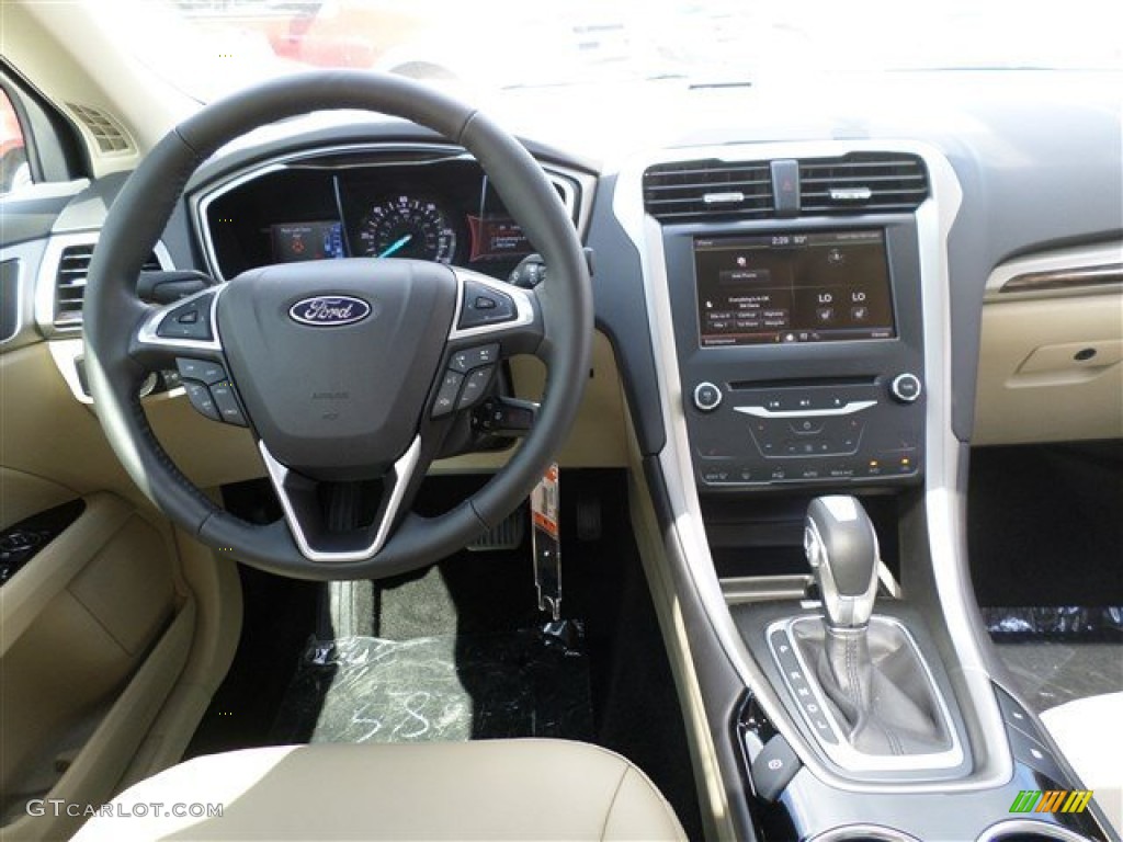2014 Ford Fusion Energi SE Dune Dashboard Photo #86405915
