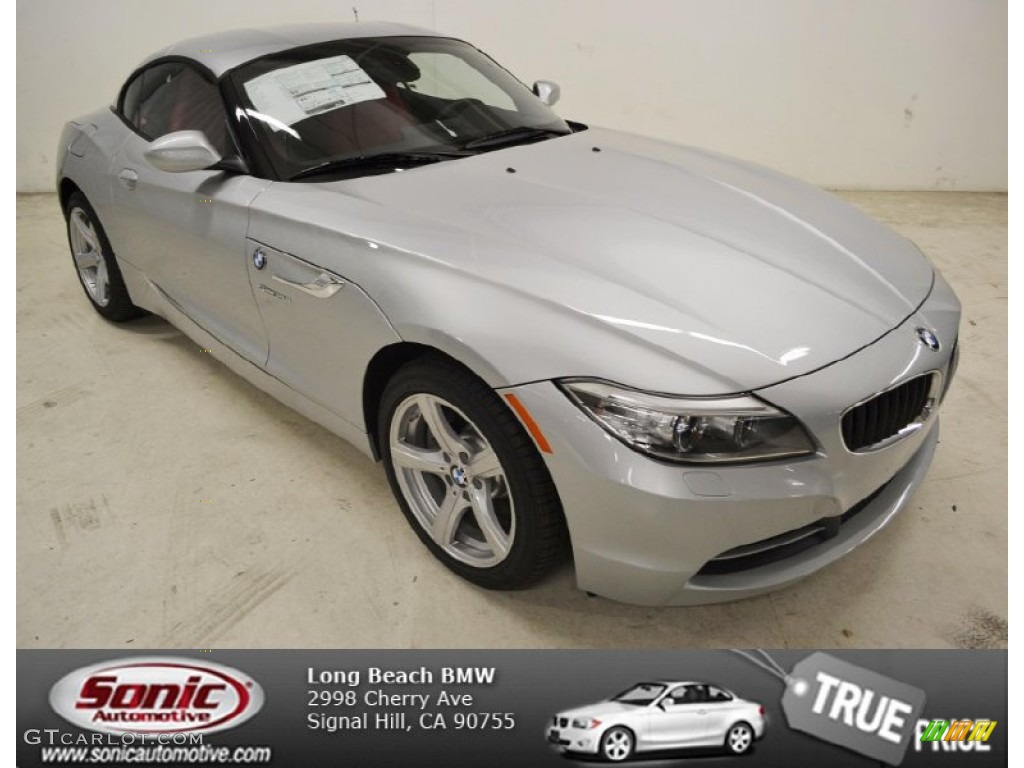 2014 Z4 sDrive28i - Glacier Silver Metallic / Coral Red photo #1