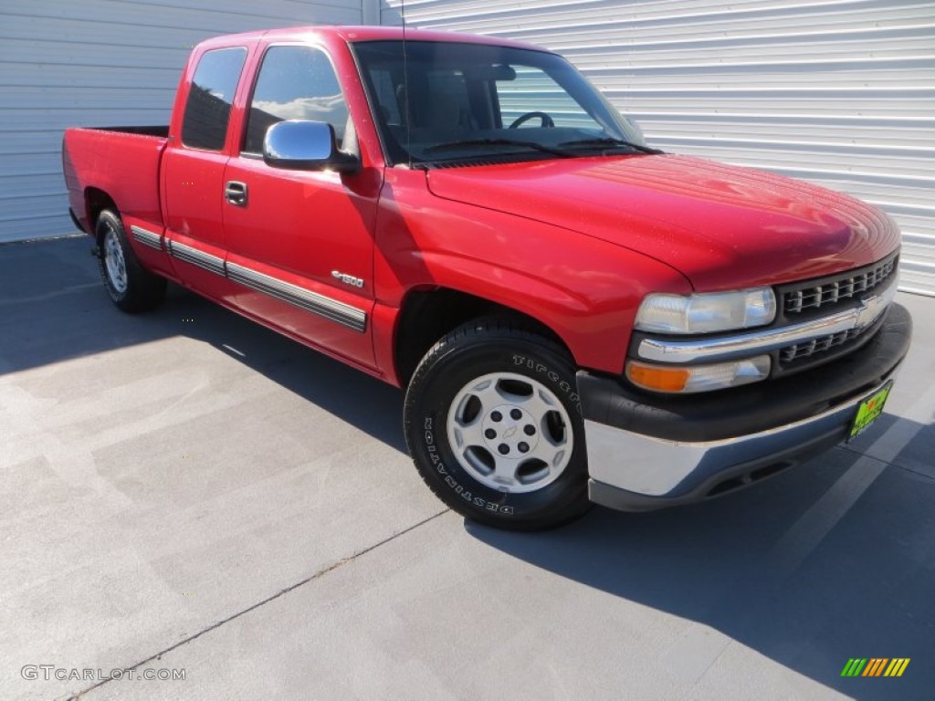 1999 Silverado 1500 LS Extended Cab - Victory Red / Graphite photo #1