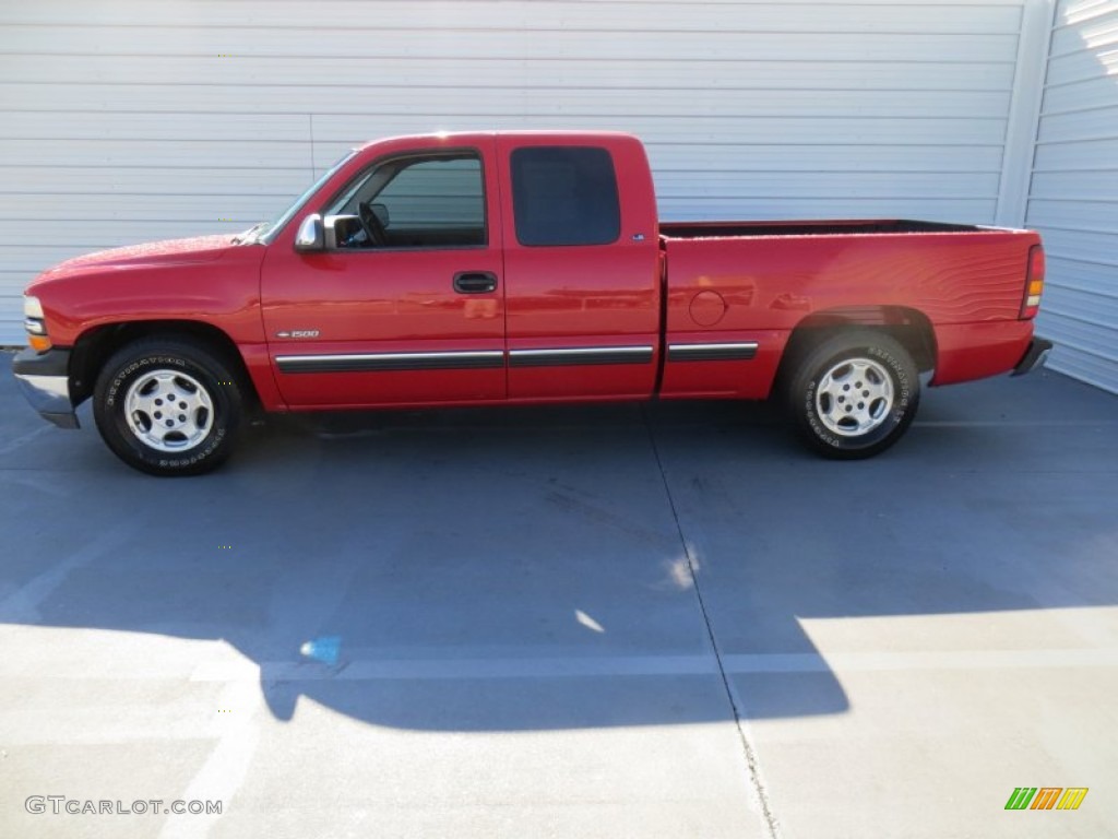 1999 Silverado 1500 LS Extended Cab - Victory Red / Graphite photo #6