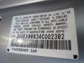 2004 Acura RL 3.5 Info Tag