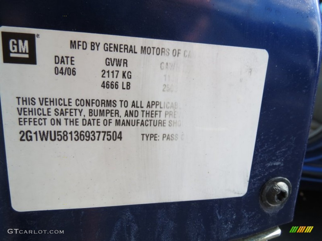 2006 Impala LTZ - Laser Blue Metallic / Gray photo #13