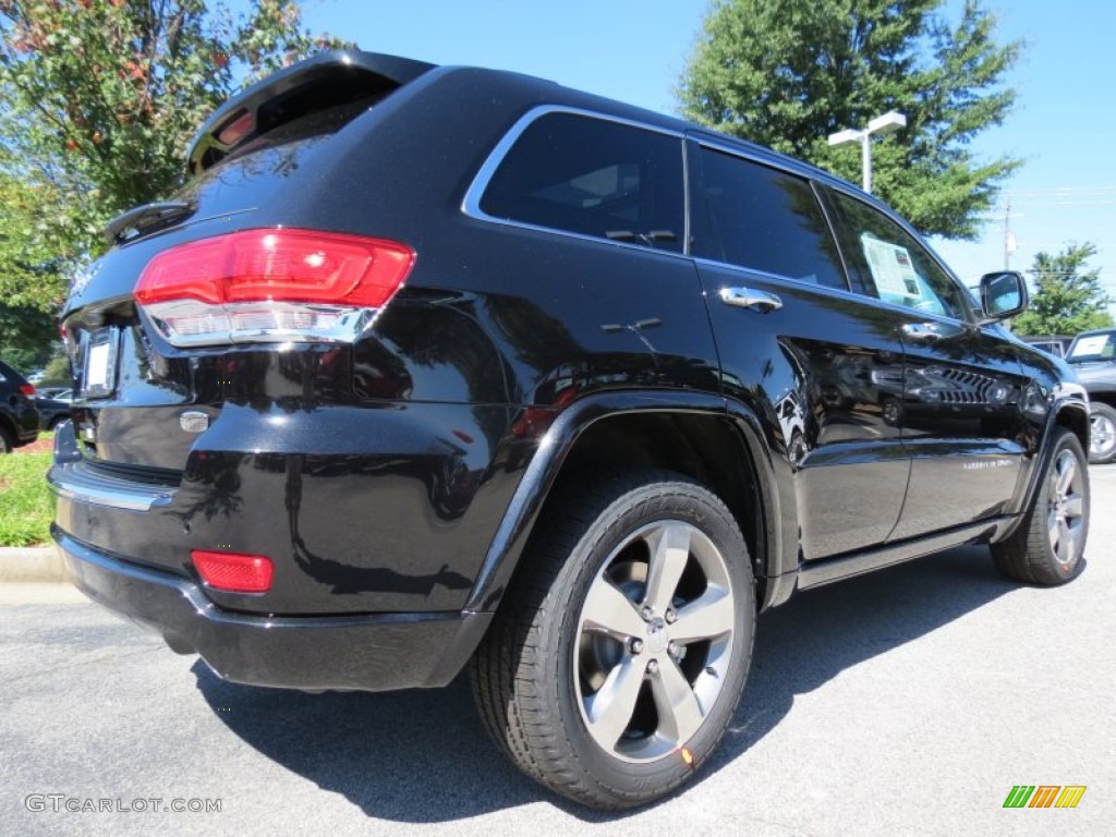 Brilliant Black Crystal Pearl 2014 Jeep Grand Cherokee Overland Exterior Photo #86415326