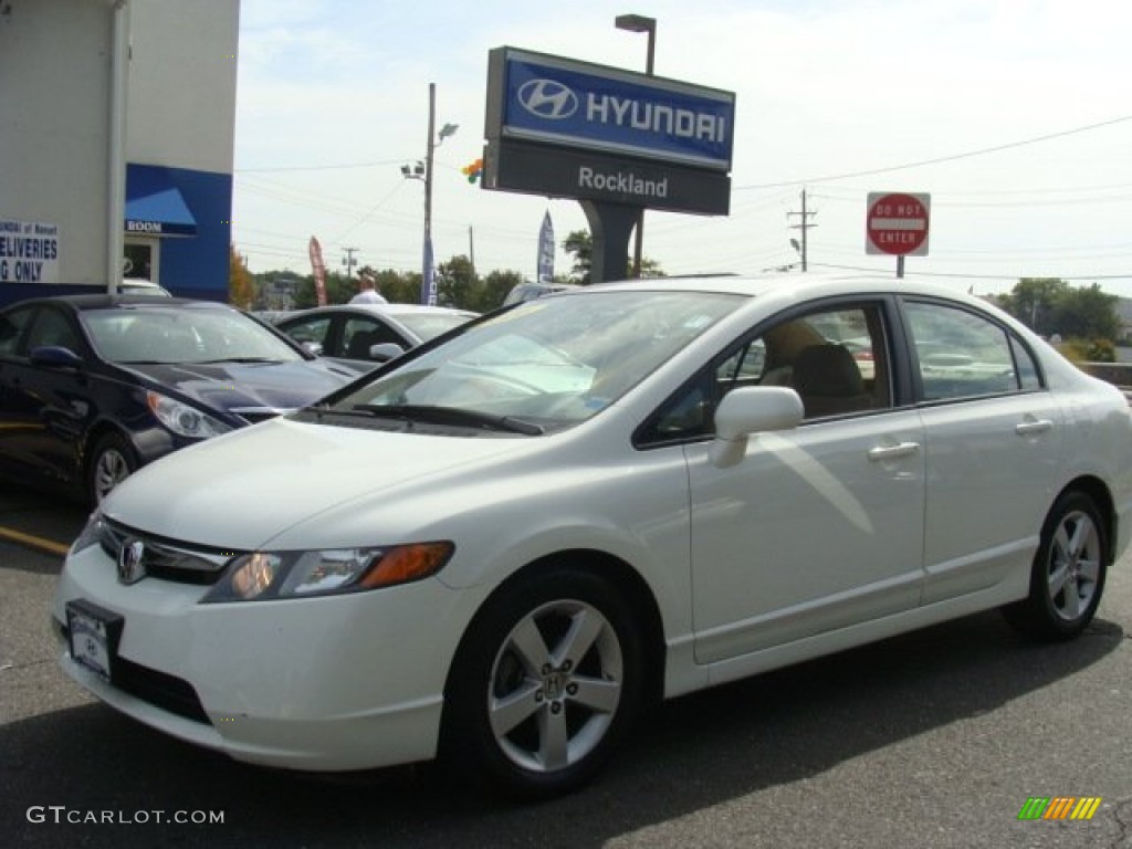 2006 Civic EX Sedan - Taffeta White / Ivory photo #1