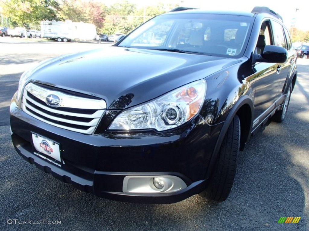 2011 Outback 2.5i Premium Wagon - Crystal Black Silica / Warm Ivory photo #1