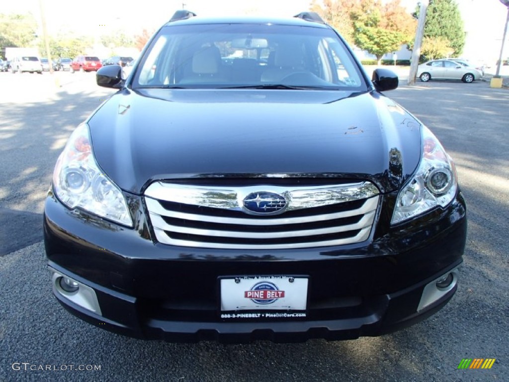 2011 Outback 2.5i Premium Wagon - Crystal Black Silica / Warm Ivory photo #2