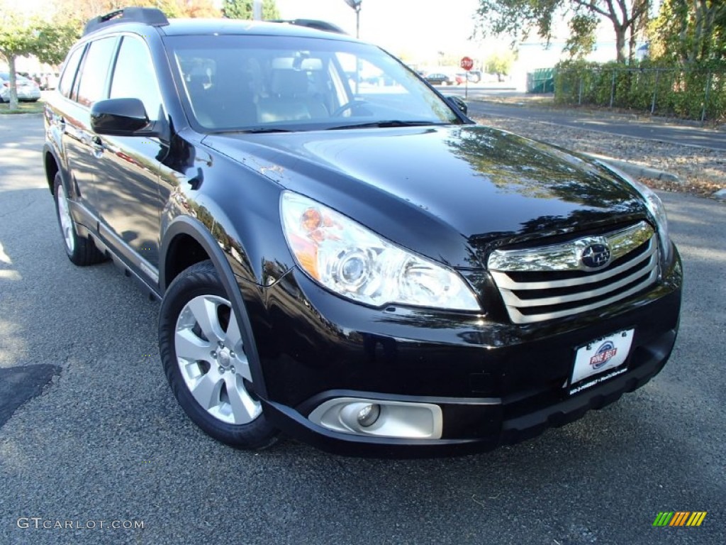 2011 Outback 2.5i Premium Wagon - Crystal Black Silica / Warm Ivory photo #3