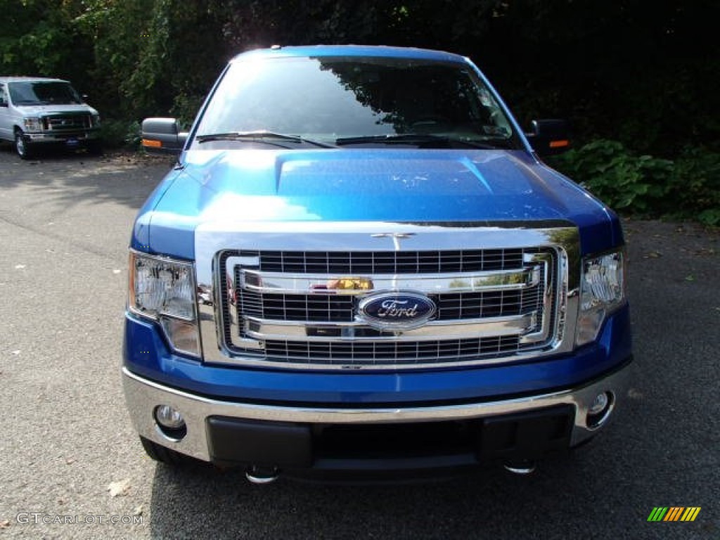 2013 F150 XLT SuperCrew 4x4 - Blue Flame Metallic / Steel Gray photo #3