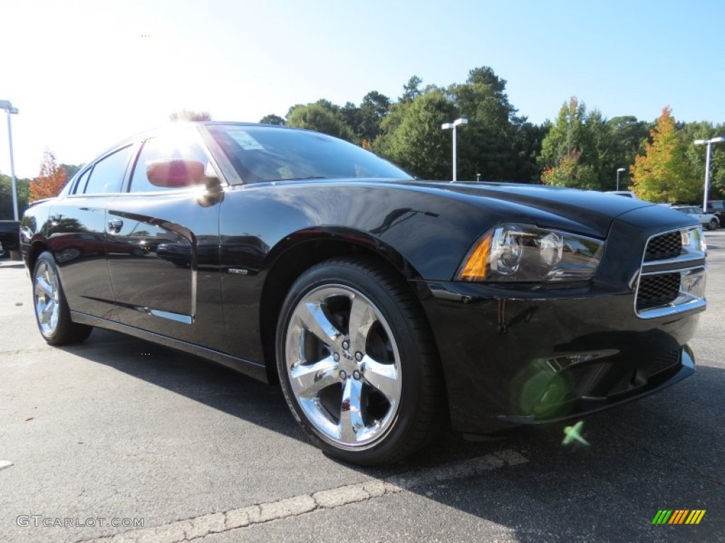 2013 Charger R/T Max - Pitch Black / Black/Red photo #4