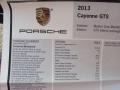 2013 Porsche Cayenne GTS Window Sticker