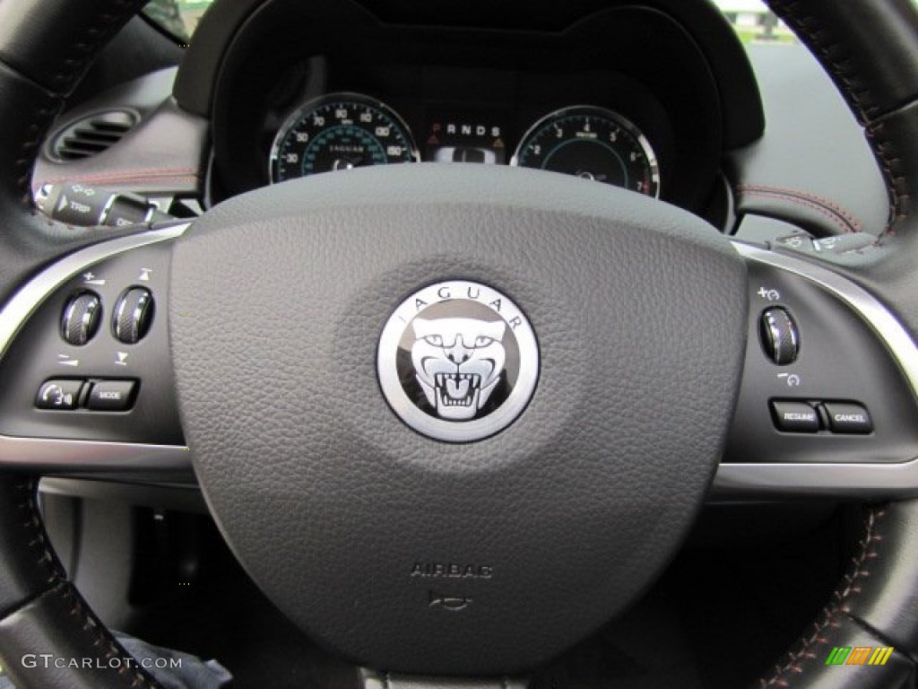 2012 Jaguar XK XKR Convertible Warm Charcoal/Warm Charcoal Steering Wheel Photo #86421572