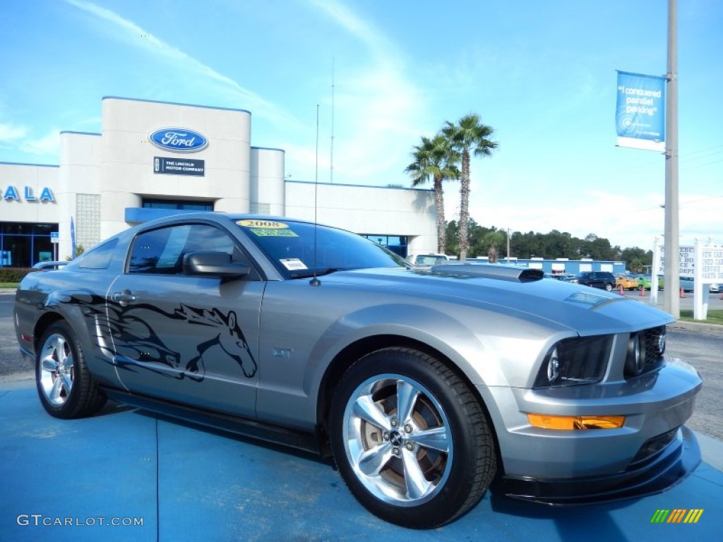 2008 Mustang GT Premium Coupe - Vapor Silver Metallic / Dark Charcoal photo #7