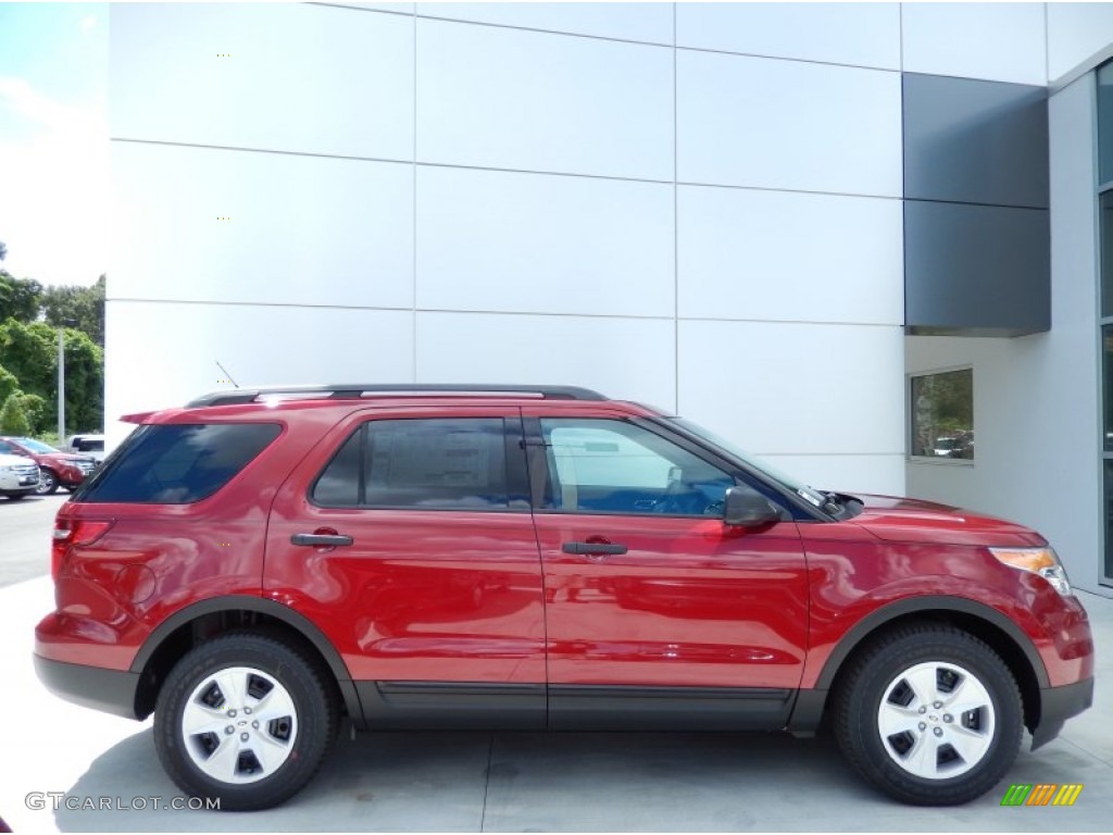 2014 Explorer FWD - Ruby Red / Medium Light Stone photo #3