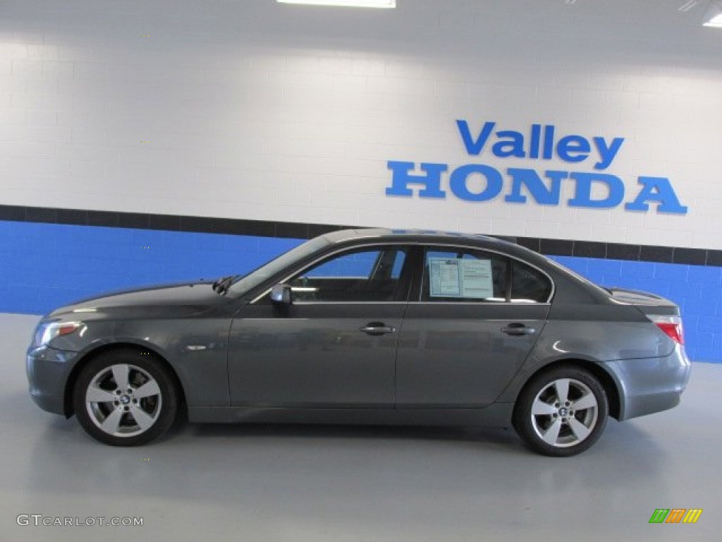 2007 5 Series 525xi Sedan - Amethyst Grey Metallic / Black photo #2