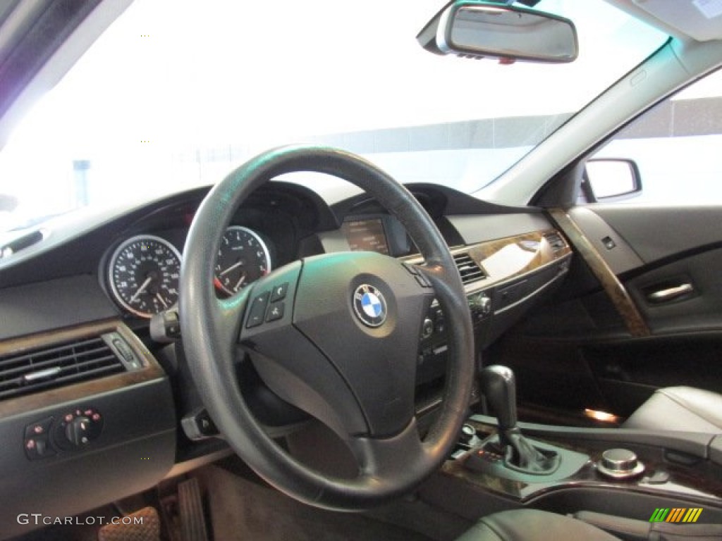 2007 5 Series 525xi Sedan - Amethyst Grey Metallic / Black photo #8
