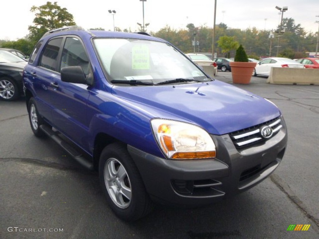 2008 Sportage LX - Smart Blue Metallic / Black photo #7