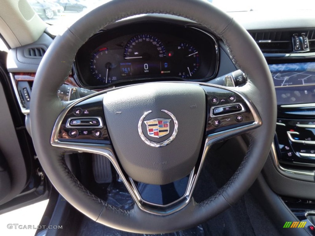 2014 Cadillac CTS Sedan AWD Jet Black/Jet Black Steering Wheel Photo #86427218