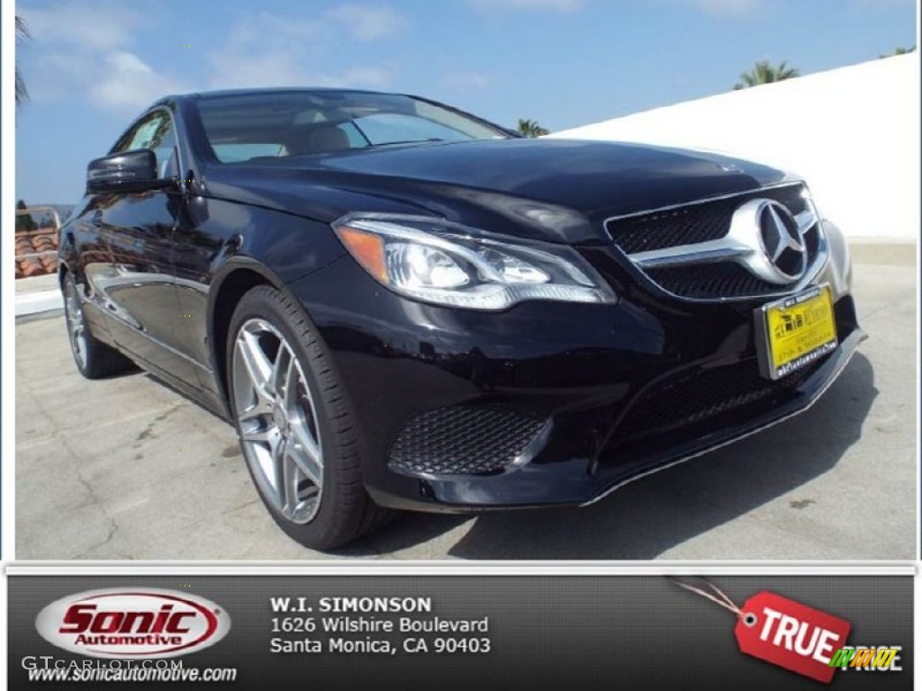 2014 E 350 Coupe - Black / Silk Beige/Espresso Brown photo #1