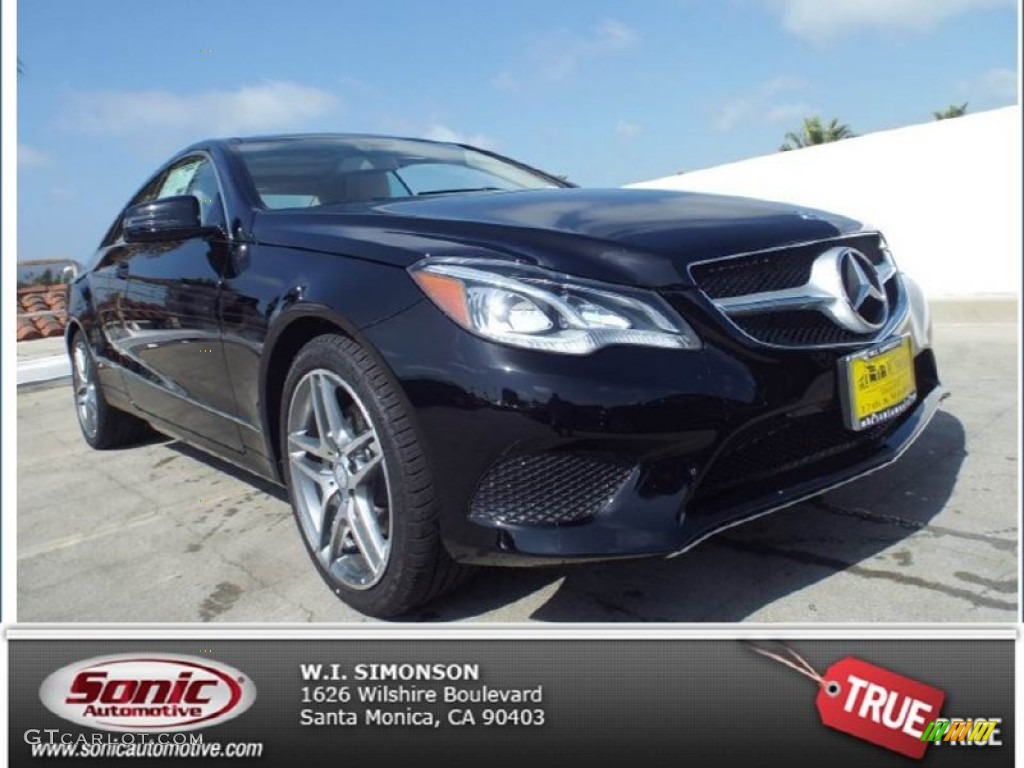 2014 E 350 Coupe - Black / Silk Beige/Espresso Brown photo #1