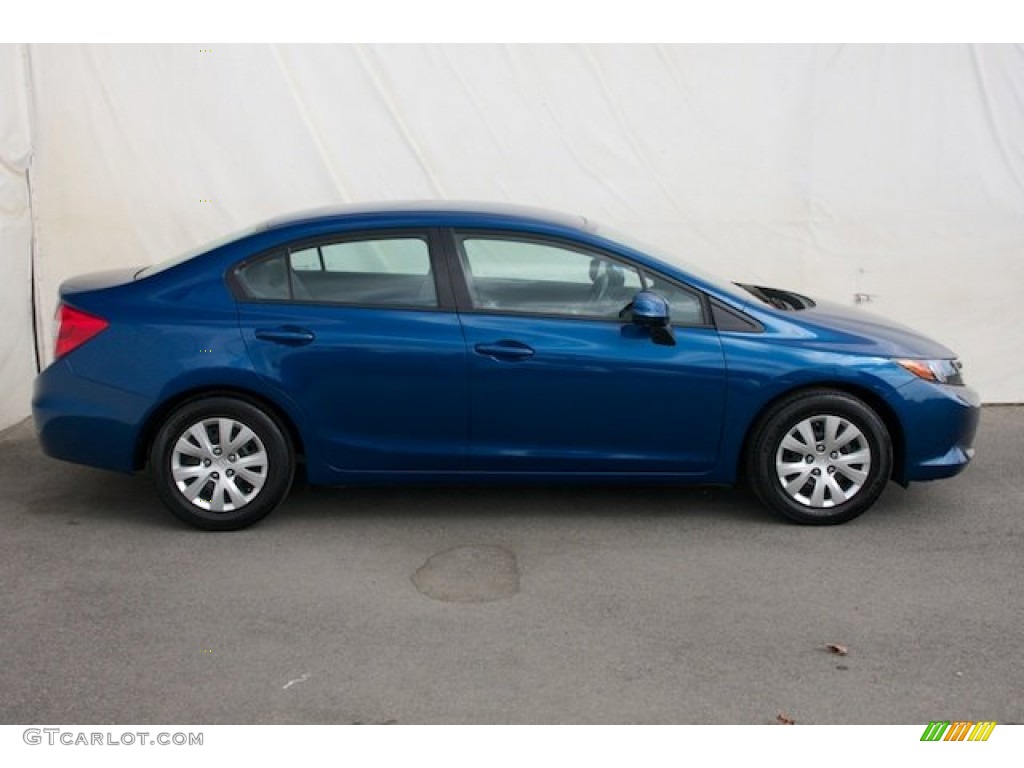 2012 Civic LX Sedan - Dyno Blue Pearl / Gray photo #11