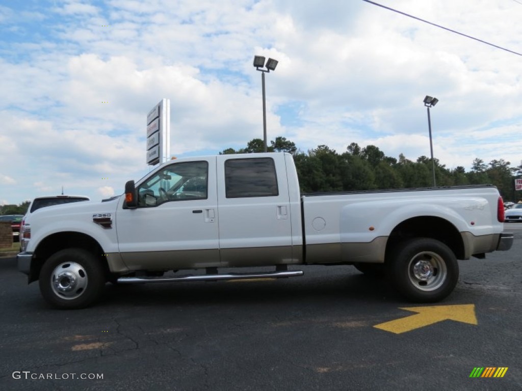 2010 F350 Super Duty Lariat Crew Cab 4x4 Dually - Oxford White / Camel photo #4