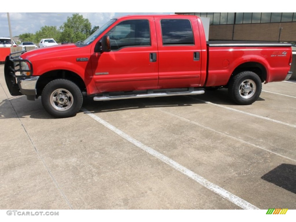 2003 F250 Super Duty Lariat Crew Cab 4x4 - Red Clearcoat / Medium Parchment Beige photo #4