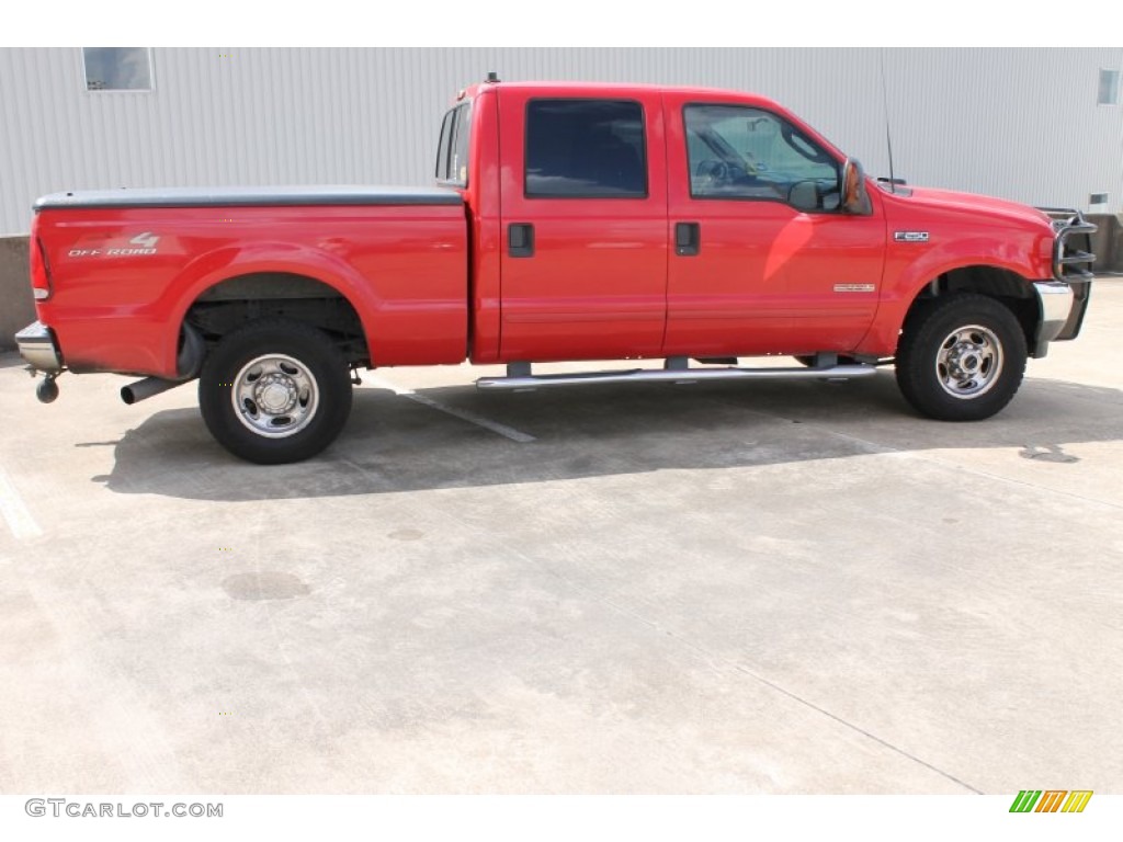 2003 F250 Super Duty Lariat Crew Cab 4x4 - Red Clearcoat / Medium Parchment Beige photo #9