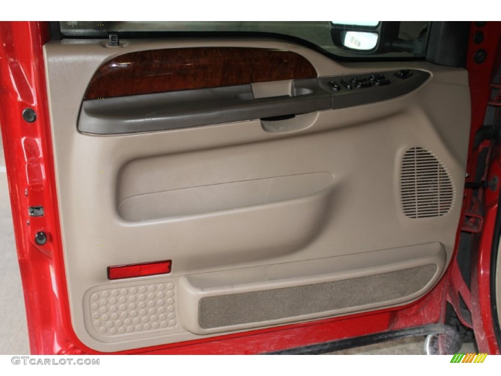 2003 F250 Super Duty Lariat Crew Cab 4x4 - Red Clearcoat / Medium Parchment Beige photo #10