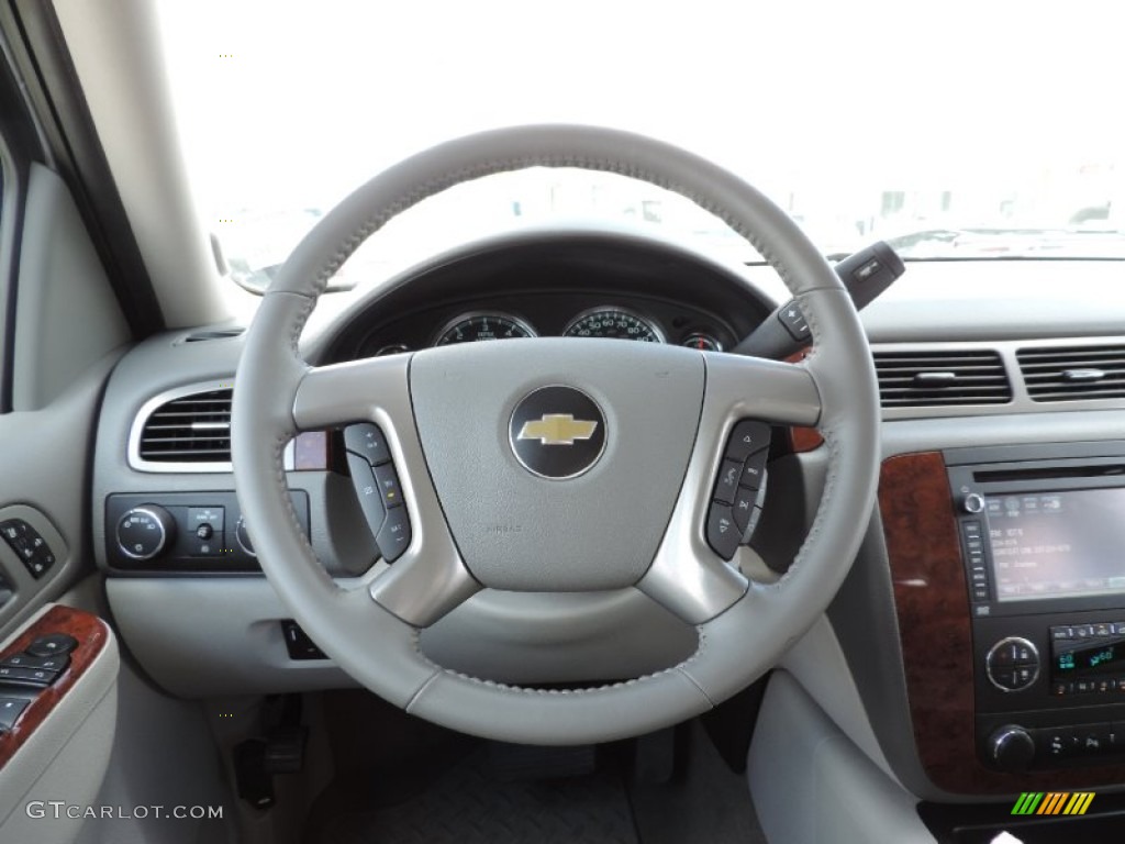2013 Chevrolet Silverado 1500 LTZ Crew Cab 4x4 Light Titanium/Dark Titanium Steering Wheel Photo #86442288