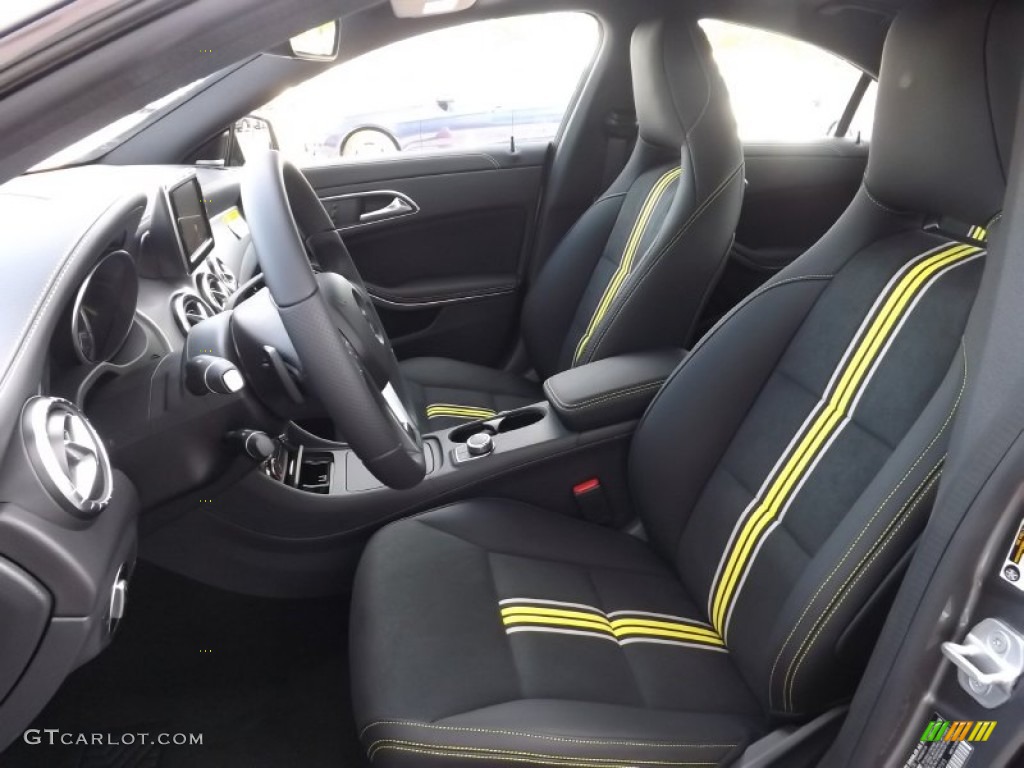 Neon Art Black/DINAMICA w/Yellow Stitching Interior 2014 Mercedes-Benz CLA Edition 1 Photo #86443290