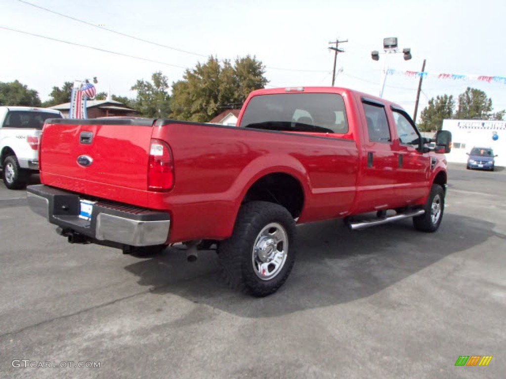 2009 F350 Super Duty XLT Crew Cab 4x4 - Red / Medium Stone photo #2