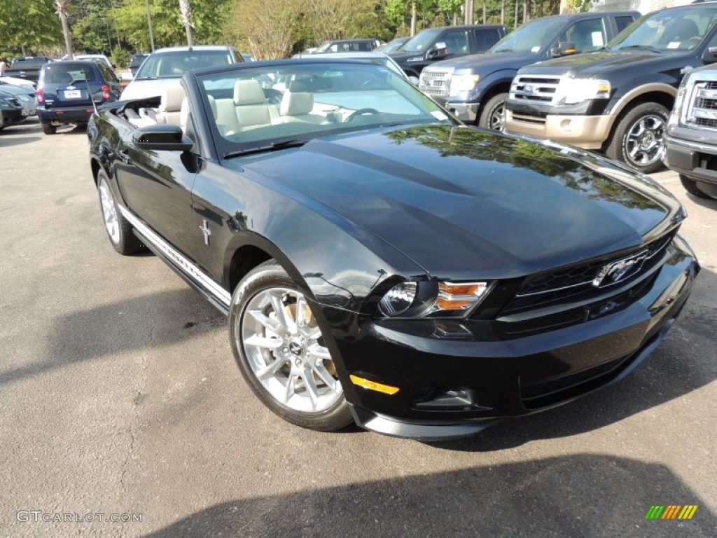 2011 Mustang V6 Premium Convertible - Ebony Black / Stone photo #1