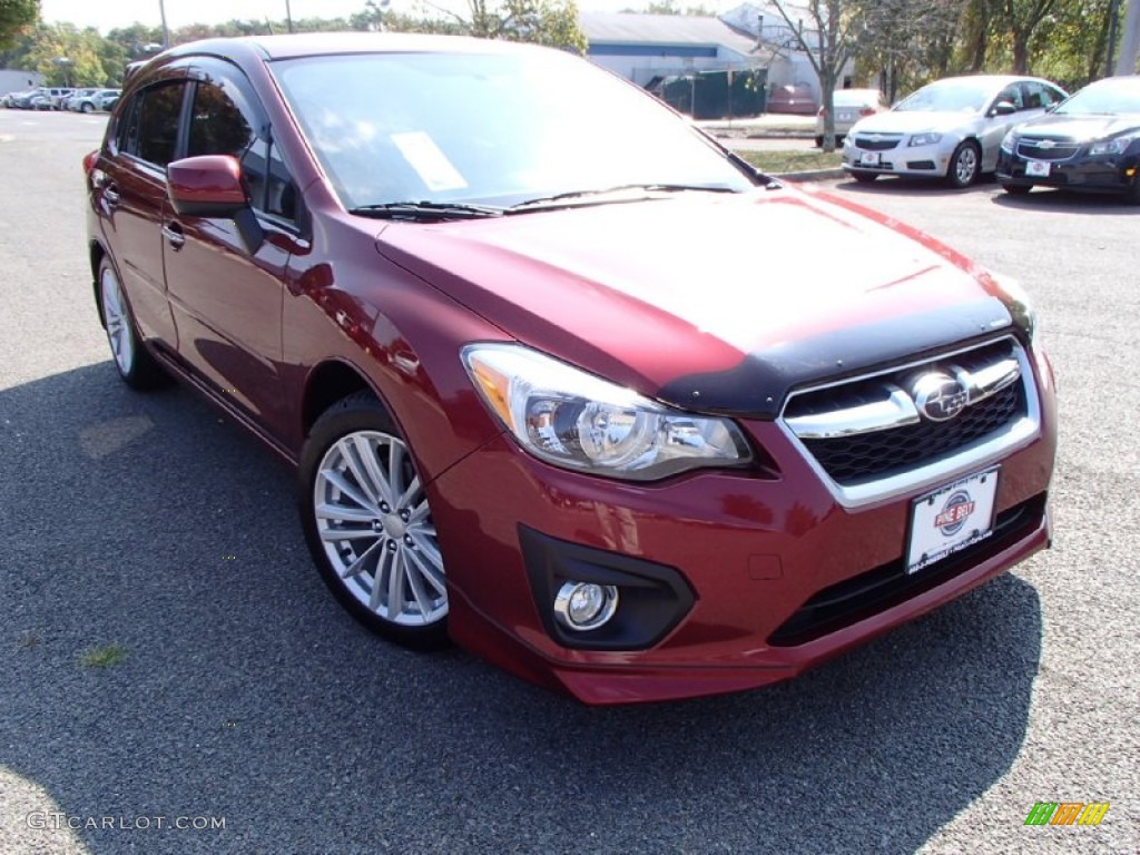 2012 Impreza 2.0i Limited 5 Door - Camellia Red Pearl / Black photo #3