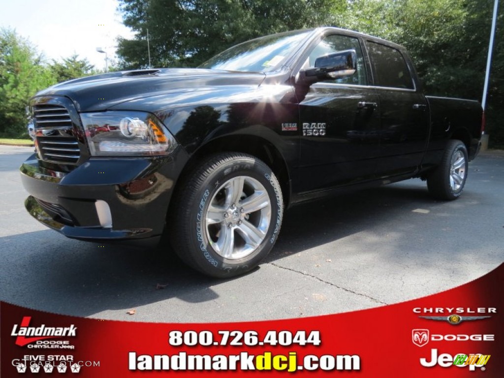 2014 1500 Sport Crew Cab - Black / Black photo #1