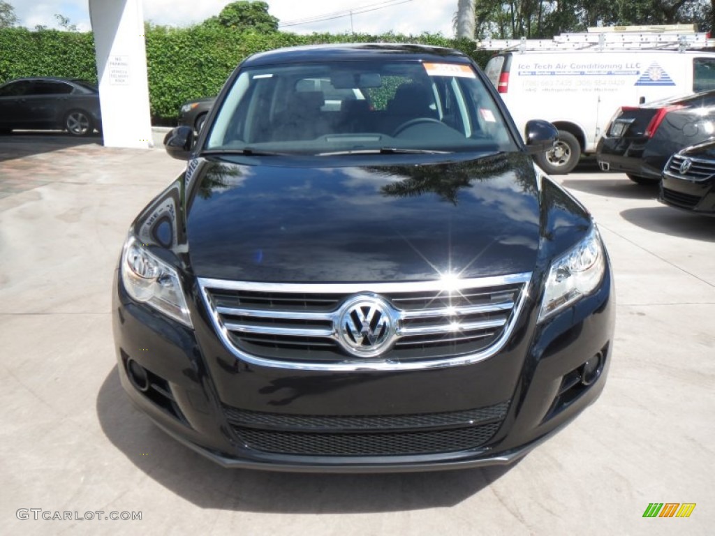 2011 Tiguan S - Deep Black Metallic / Clay Gray photo #8