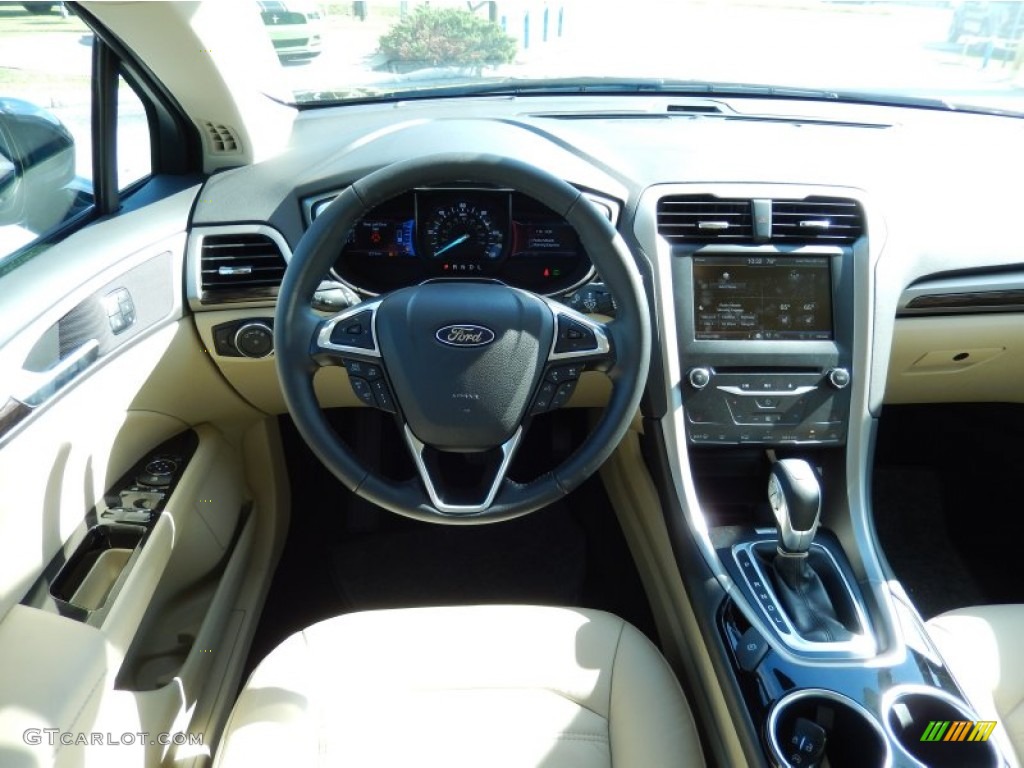 2014 Ford Fusion Hybrid SE Dune Dashboard Photo #86456094