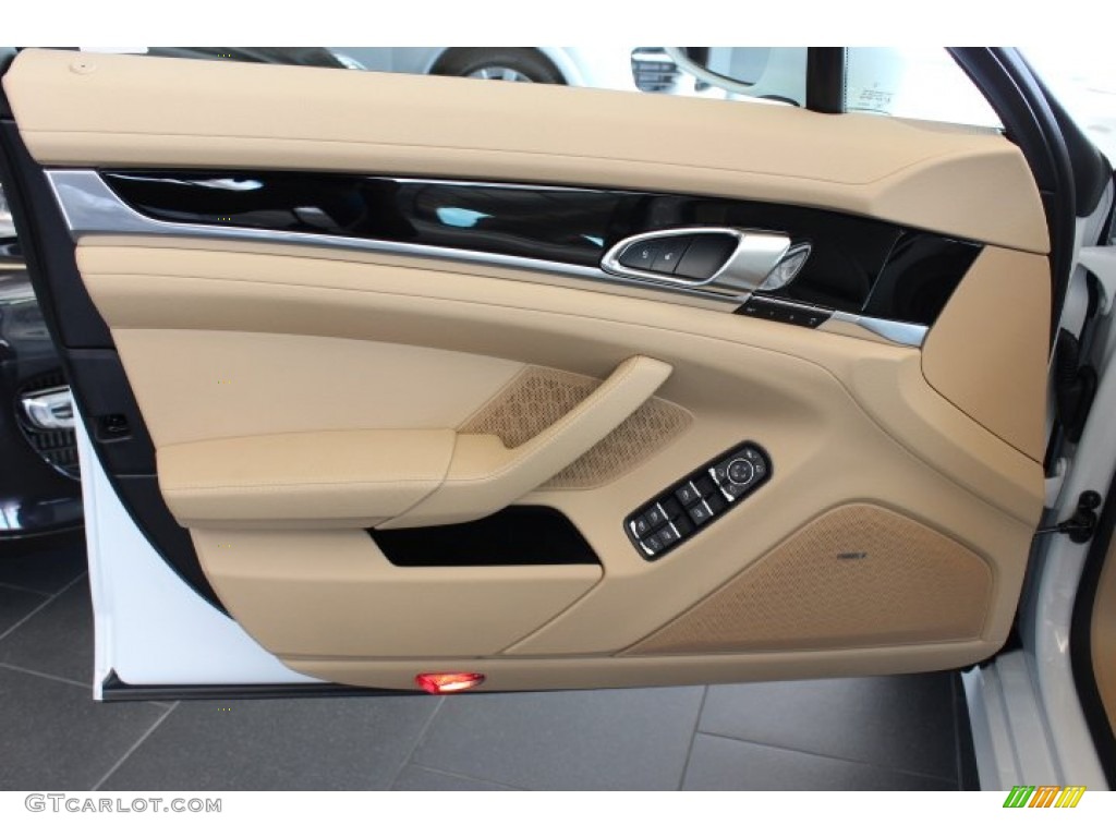 2014 Porsche Panamera Standard Panamera Model Luxor Beige Door Panel Photo #86456751