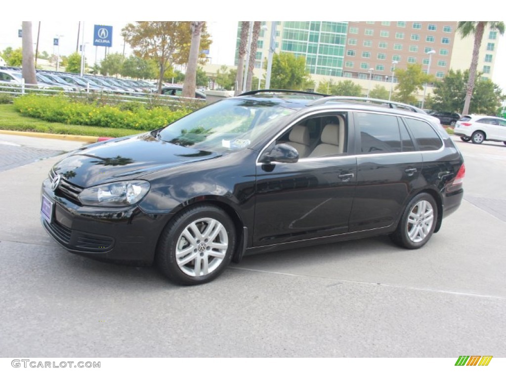 2010 Jetta TDI SportWagen - Black / Titan Black photo #2