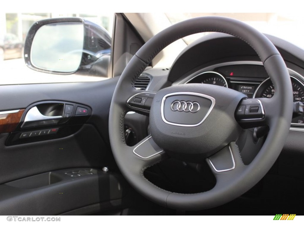 2014 Audi Q7 3.0 TDI quattro Black Steering Wheel Photo #86458407