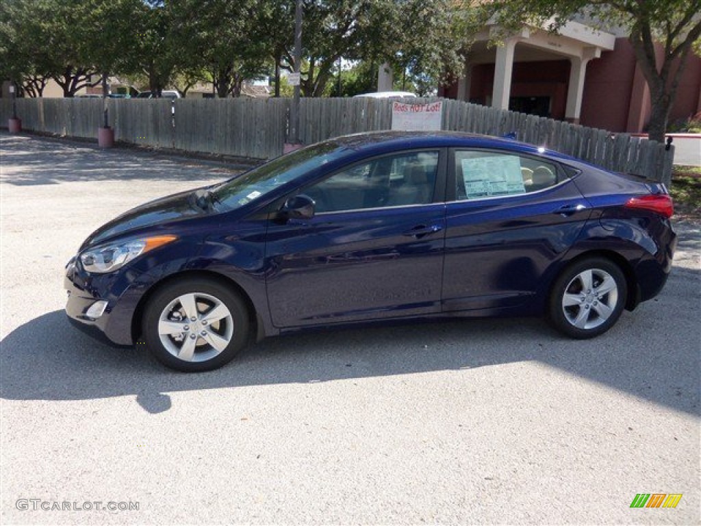 2013 Elantra GLS - Indigo Night / Beige photo #1