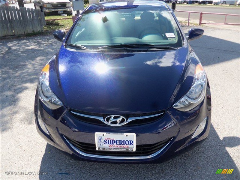 2013 Elantra GLS - Indigo Night / Beige photo #2