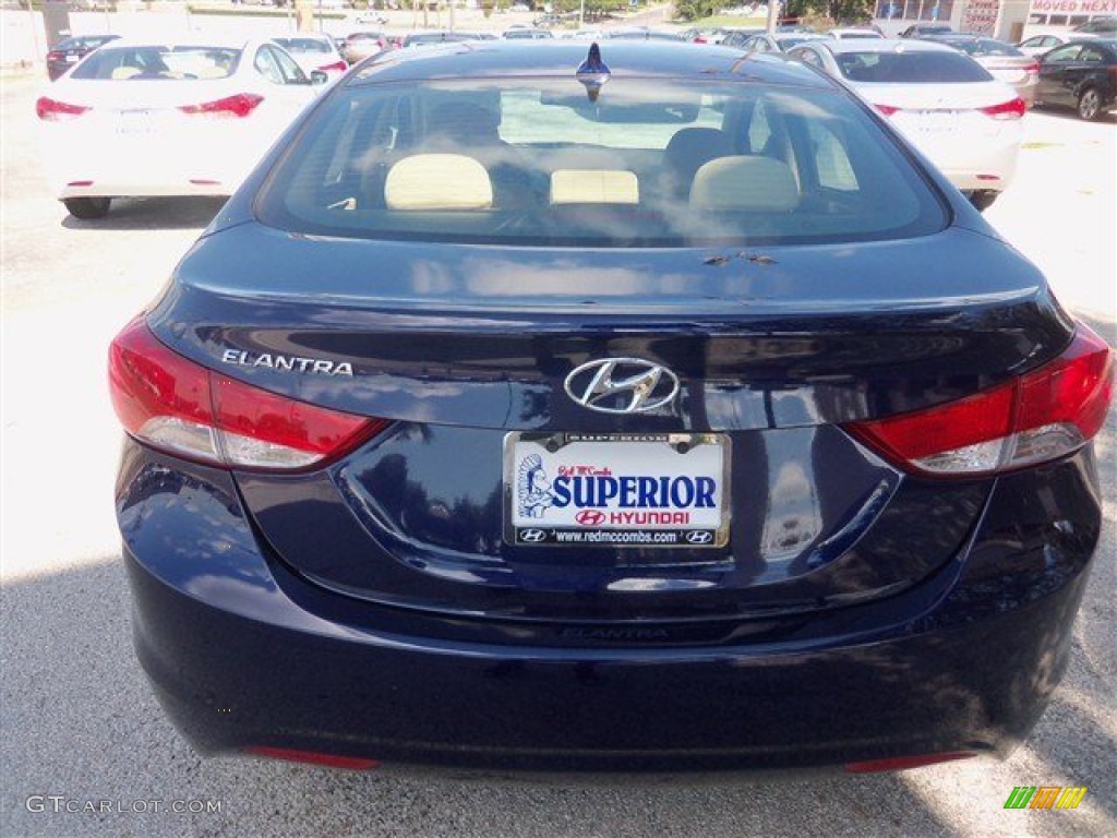 2013 Elantra GLS - Indigo Night / Beige photo #3