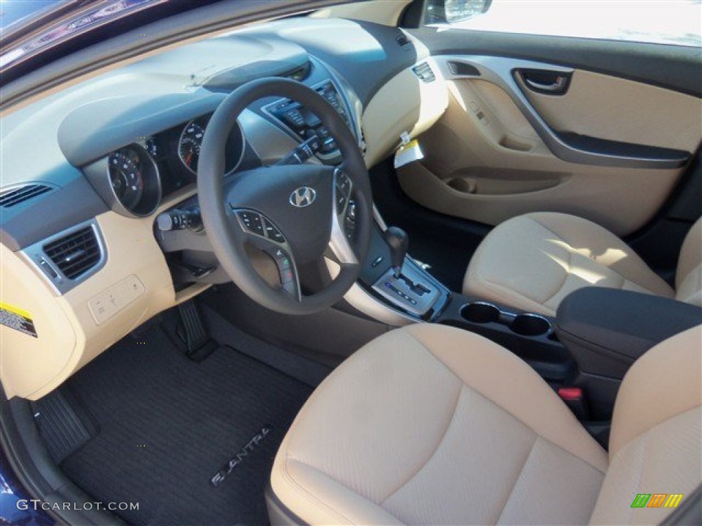 2013 Elantra GLS - Indigo Night / Beige photo #4