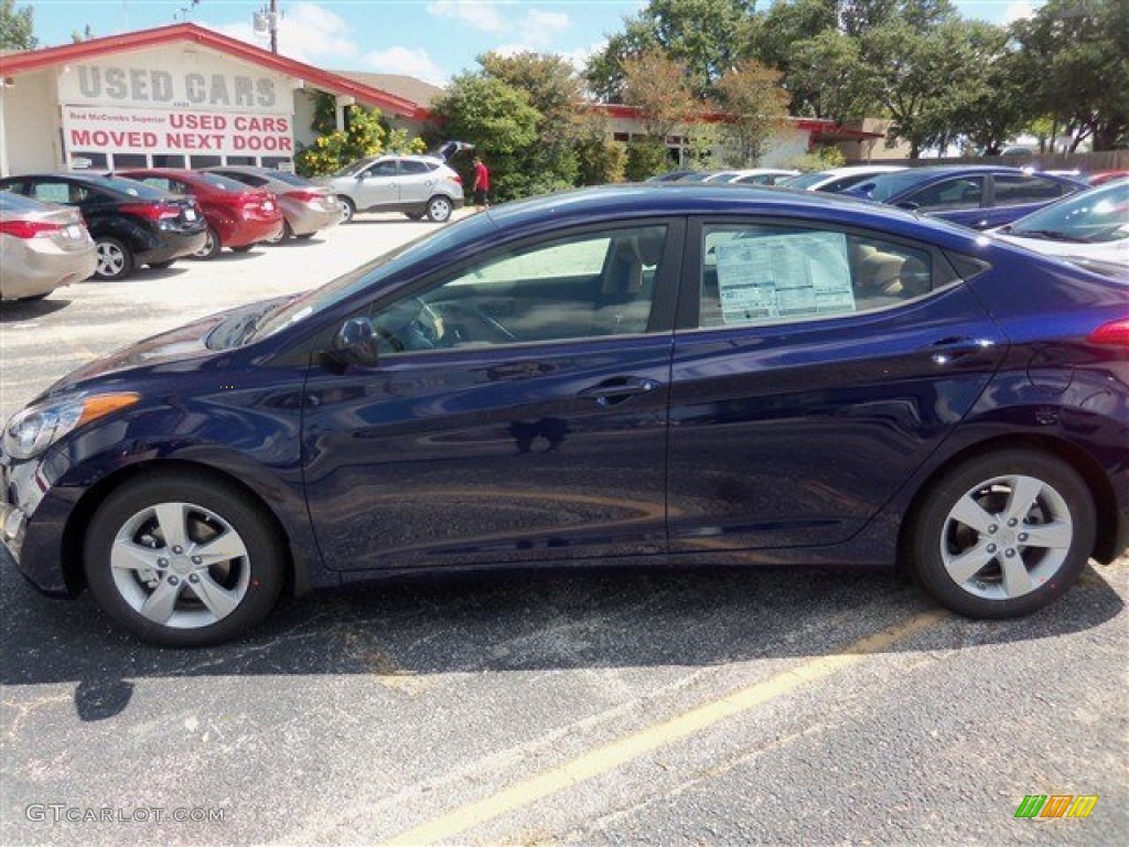 2013 Elantra GLS - Atlantic Blue / Beige photo #2